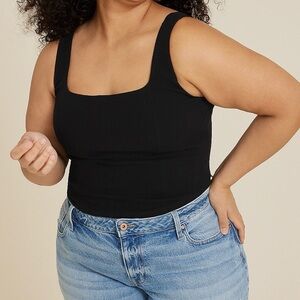 Maurices Black Square Neck Tank Top